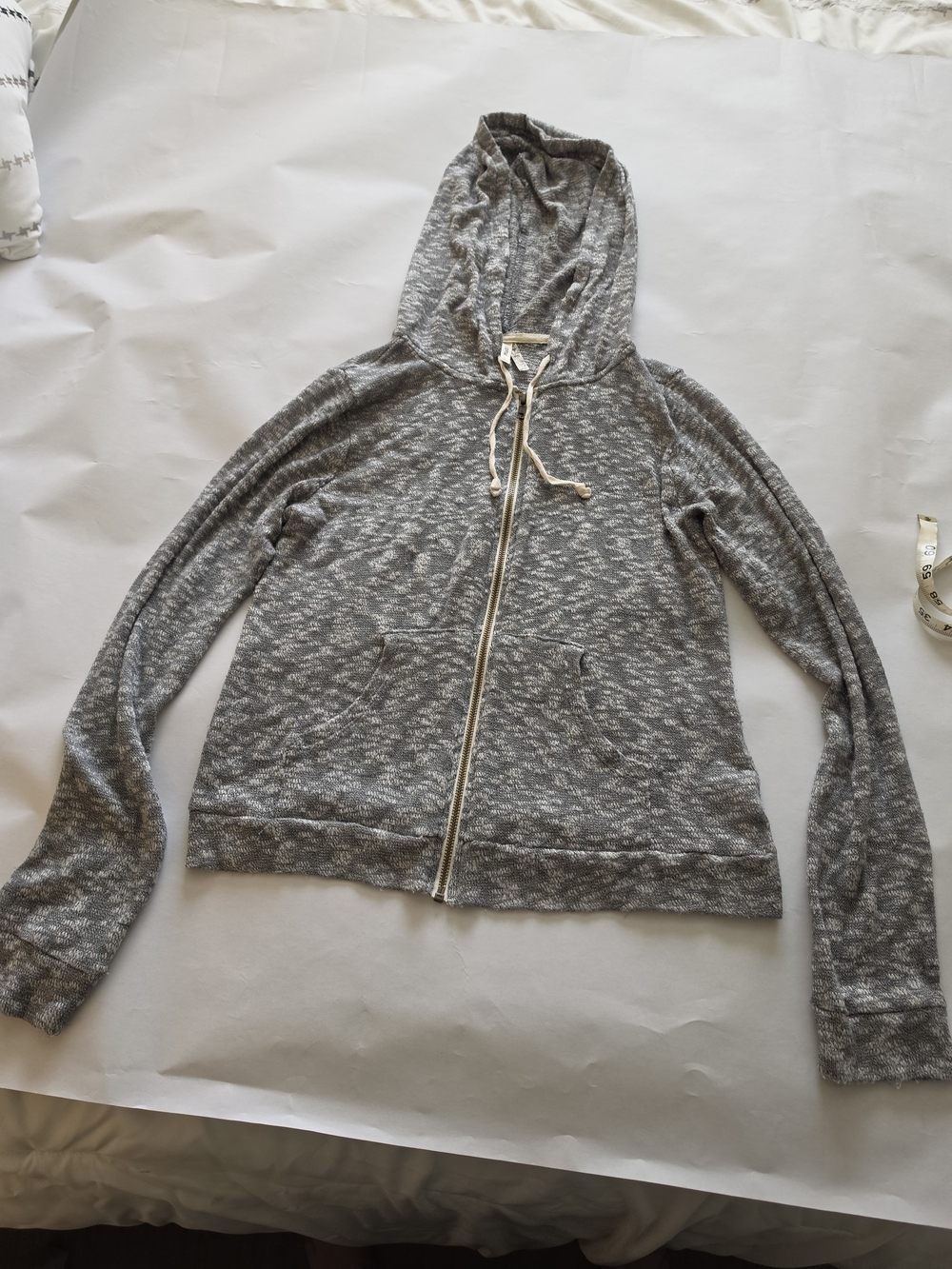 Mudd Gray Marled Zip-Up Hoodie Lightweight
